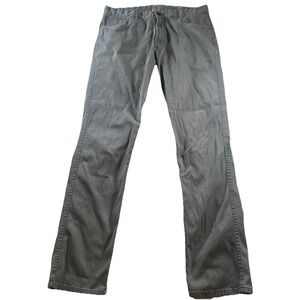 Faherty Pants Mens 34/33 Gray Straight Leg Stretch Casual Five Pocket
